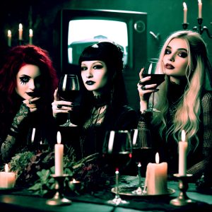 Piggie meat and wine